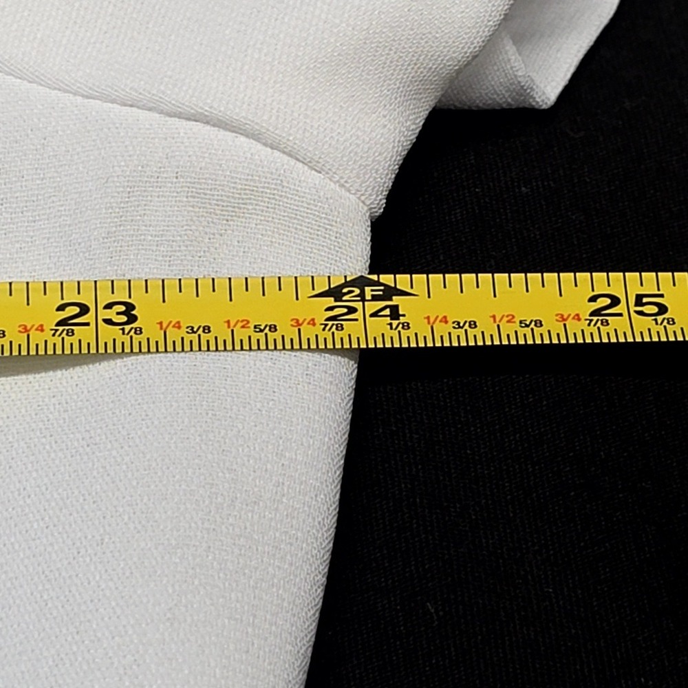 Vintage Liz Baker Button Down Blouse Womens 18 White Short Sleeve Camp Collar - Picture 5 of 7